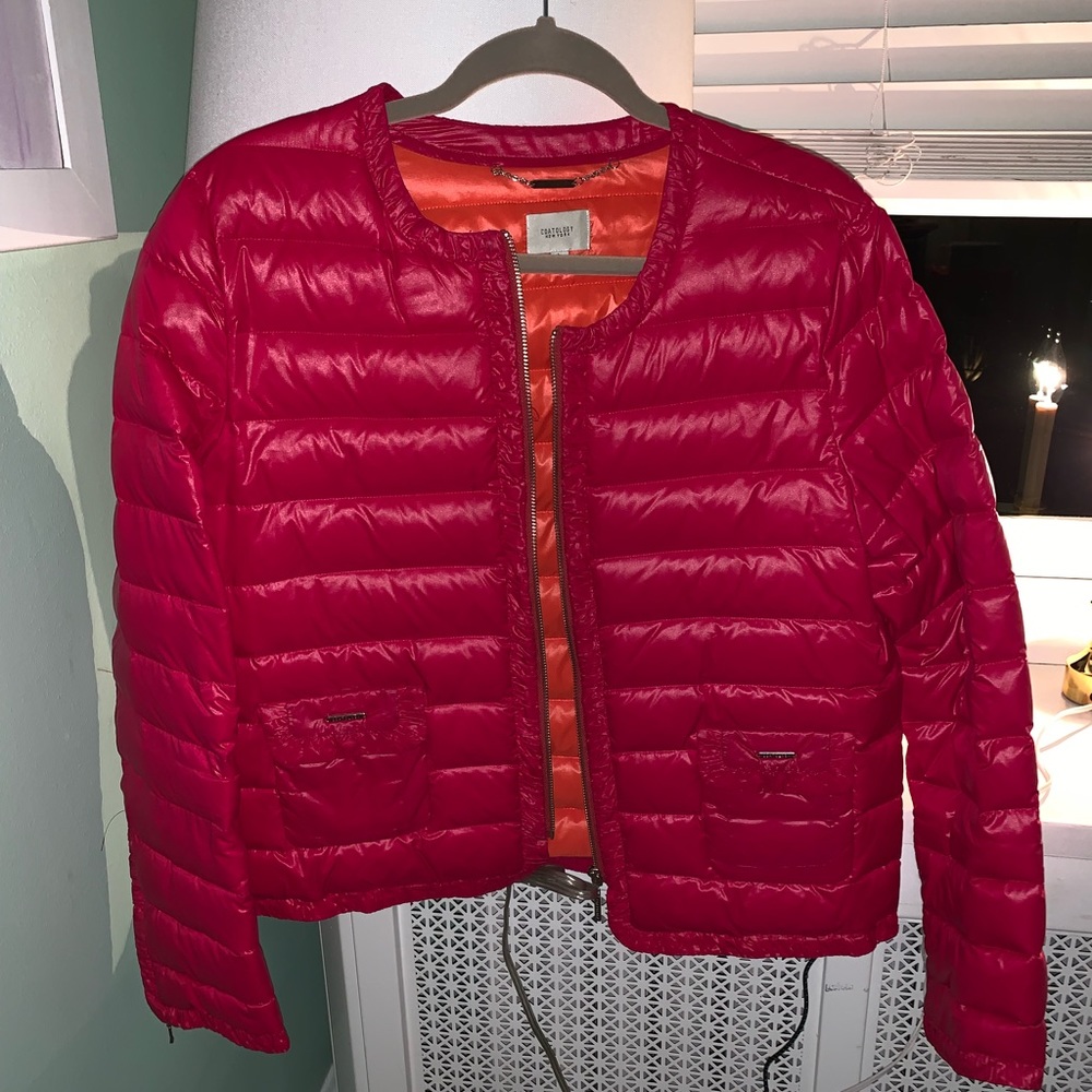 Pink reversible puffer coat